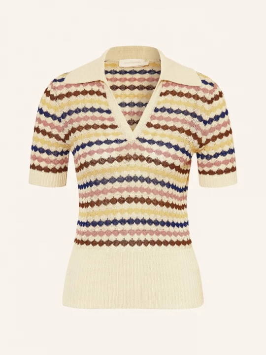 Obrázek produktu Zimmermann Pletené Polo Tričko krémová / tmavě hnědá / tmavě modrá