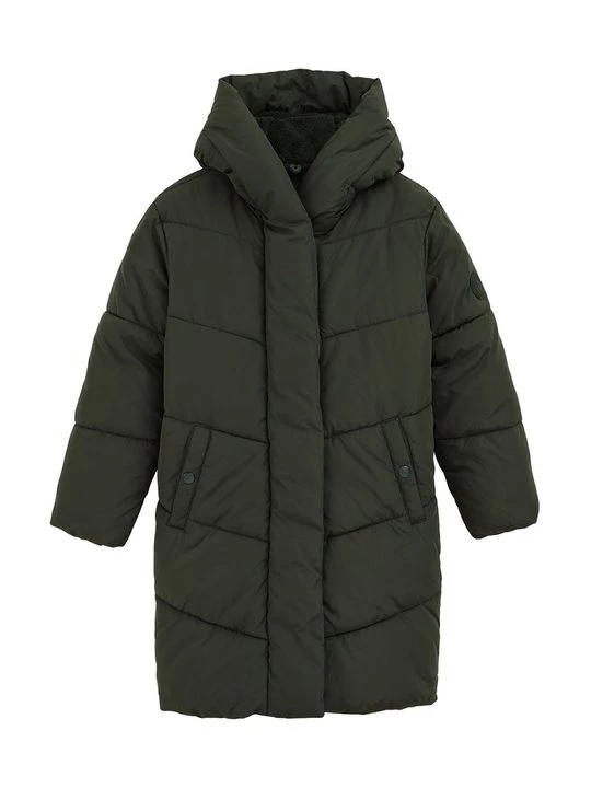 Obrázek produktu Zimní kabát WE Fashion melírovaná tmavě zelená