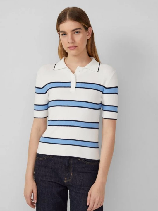 Obrázek produktu Zkrácená pletená polokošile se střihem Slim Fit s.Oliver krémová