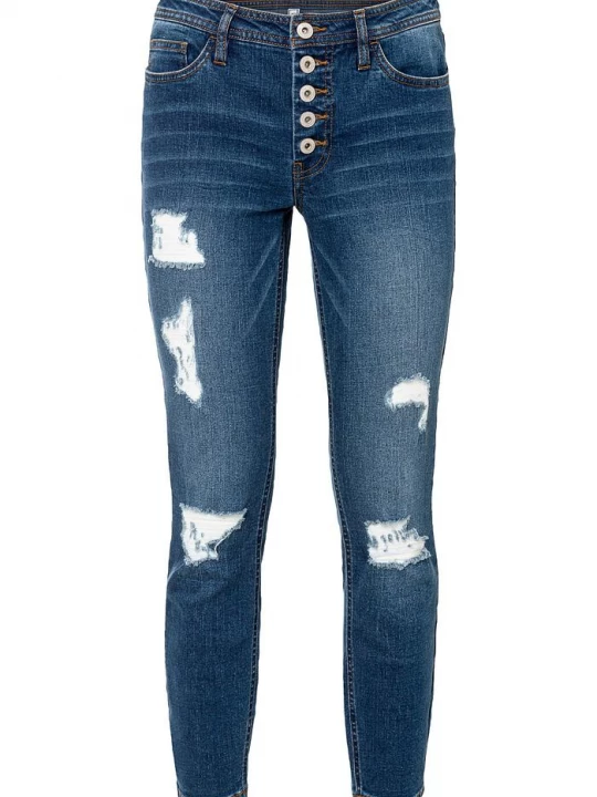 Obrázek produktu Zkrácené džíny Skinny Destroyed BonPrix