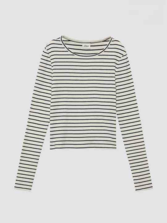 Obrázek produktu Zkrácené tričko slim fit střihu s žebrovanou strukturou s.Oliver