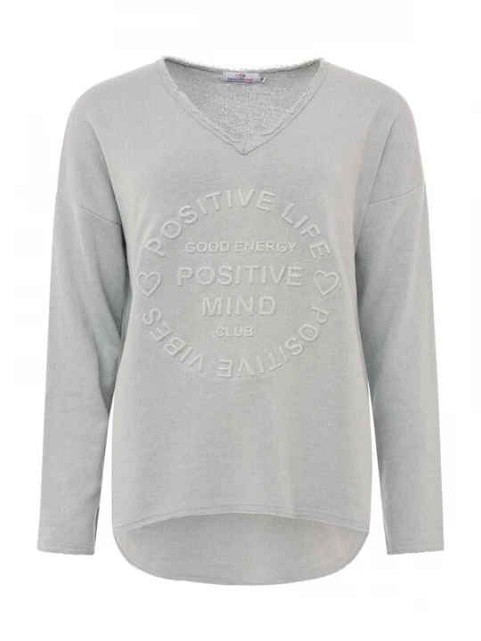 Obrázek produktu Zwillingsherz Mikina 'Positive Mind'  světle šedá