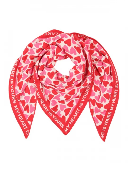 Obrázek produktu Zwillingsherz Šátek 'Love is Love' pink / červená / bílá