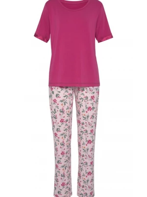 Obrázek produktu LASCANA Pyžamo 'Summer' tmavě zelená / cyclam / mandarinkoná / světle růžová / bílá