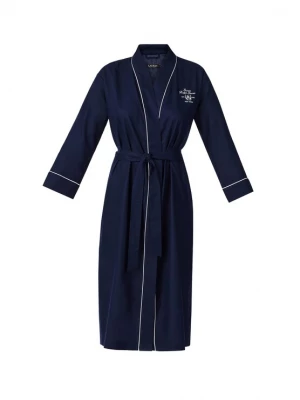 Obrázek produktu Lauren Ralph Lauren Dlouhý župan 'Herringone' modrá / bílá