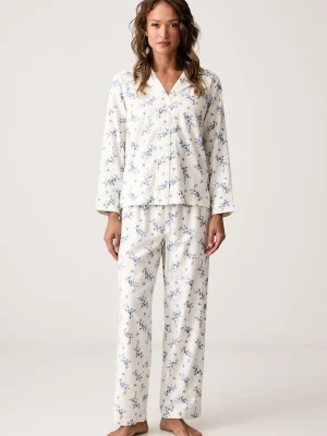 Obrázek produktu Lauren Ralph Lauren dvoudílné pyžamo dámské s bavlnou béžová