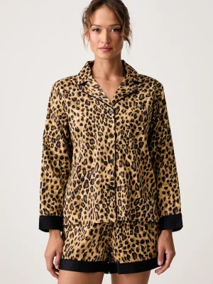 Obrázek produktu Lauren Ralph Lauren dvoudílné pyžamo dámské s bavlnou hnědá