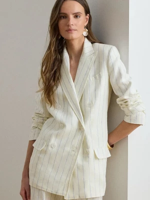 Obrázek produktu Lauren Ralph Lauren dvouřadé sako dámské lněné béžová