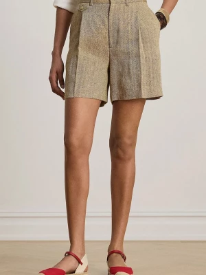 Obrázek produktu Lauren Ralph Lauren elegantní šortky dámské lněné béžová