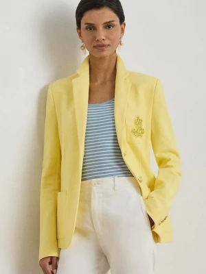 Obrázek produktu Lauren Ralph Lauren jednořadé sako dámské bavlněné elastanem žlutá