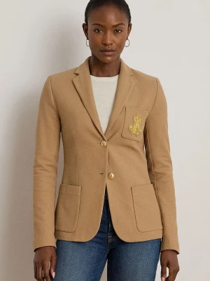 Obrázek produktu Lauren Ralph Lauren jednořadé sako dámské bavlněné s elastanem hnědá
