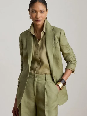 Obrázek produktu Lauren Ralph Lauren jednořadé sako dámské se lnem zelená