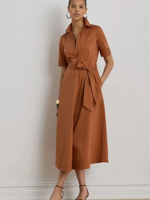 Obrázek produktu Lauren Ralph Lauren košilové šaty s bavlnou oranžová
