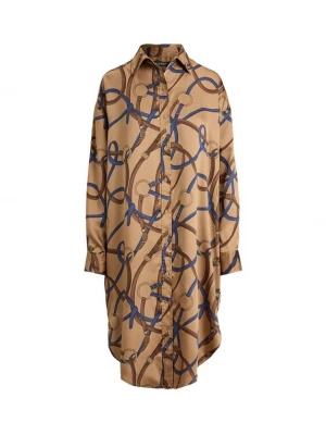 Obrázek produktu Lauren Ralph Lauren Košilové šaty tmavě béžová / marine modrá / hnědá / zlatě žlutá