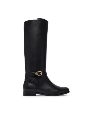 Obrázek produktu LAUREN RALPH LAUREN Kozačky ve vojenském stylu Brooke II Calfskin Tall Boot 802974383004 Černá