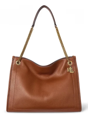 Obrázek produktu Lauren Ralph Lauren Kožená kabelka Lauren Ralph Lauren hnědá