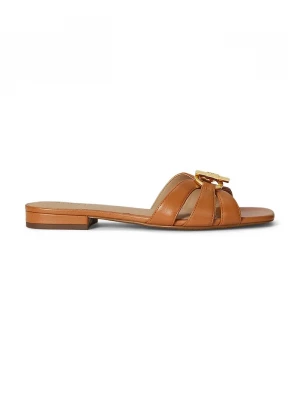Obrázek produktu Lauren Ralph Lauren Kožené pantofle Lauren Ralph Lauren Blike Slide hnědá