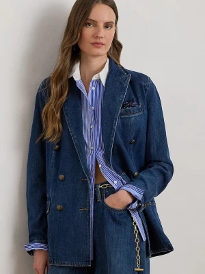 Obrázek produktu Lauren Ralph Lauren oblekové sako dámské bavlněné námořnická modř