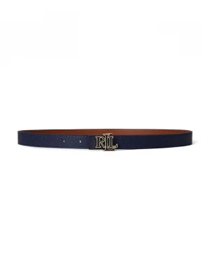 Obrázek produktu Lauren Ralph Lauren oboustranný pásek dámský kožený námořnická modř