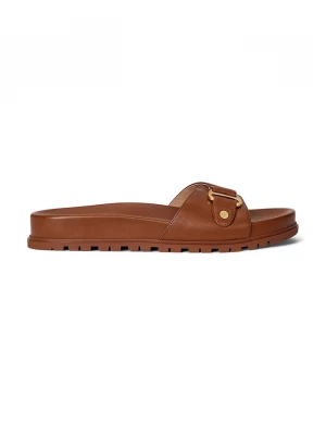 Obrázek produktu Lauren Ralph Lauren pantofle dámské kožené Tasha Slide hnědá