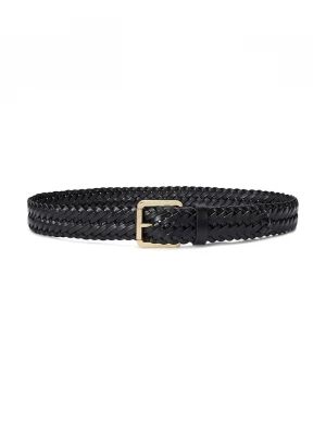 Obrázek produktu Lauren Ralph Lauren pletený pásek dámský kožený černá