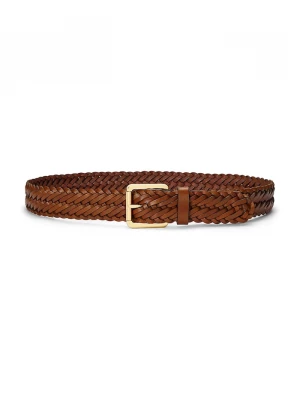 Obrázek produktu Lauren Ralph Lauren pletený pásek dámský kožený hnědá