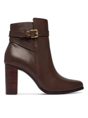 Obrázek produktu LAUREN RALPH LAUREN Polokozačky Brooke II Calfskin Bootie Heel 802974475003 Hnědá