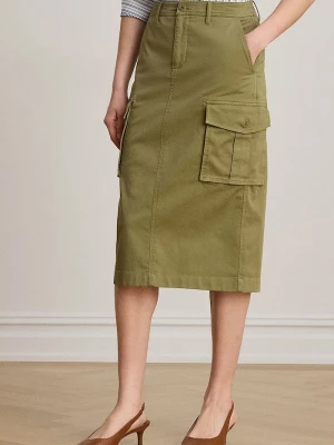 Obrázek produktu Lauren Ralph Lauren pouzdrová sukně bavlněná s elastanem zelená