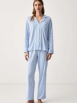 Obrázek produktu Lauren Ralph Lauren pyžamo dámské bavlněné modrá