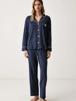 Obrázek produktu Lauren Ralph Lauren pyžamo dámské bavlněné námořnická modř