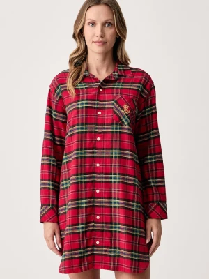 Obrázek produktu Lauren Ralph Lauren pyžamová košile dámská s bavlnou červená