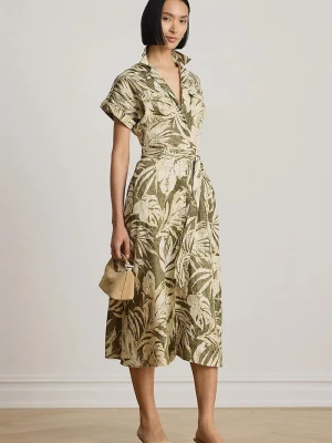 Obrázek produktu Lauren Ralph Lauren rozšířené šaty lněné zelená