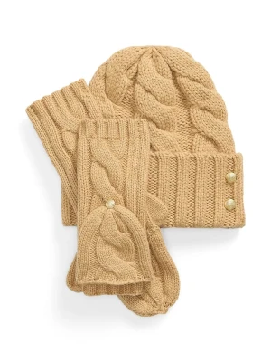 Obrázek produktu Lauren Ralph Lauren sada dámská s příměsí vlny hnědá