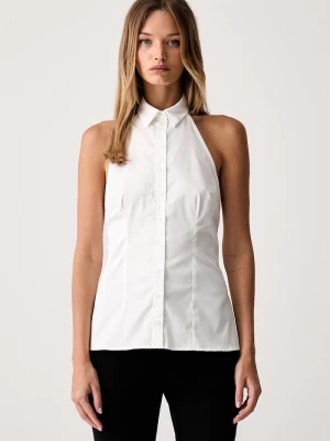 Obrázek produktu Le Privé košilová halenka dámská bavlněná s elastanem BRICE SHIRT BLANC bílá