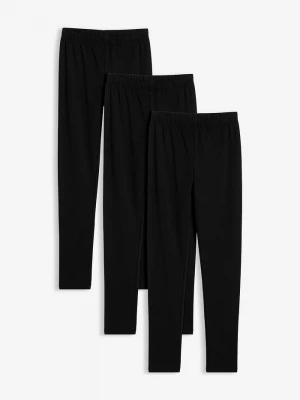 Obrázek produktu Legginsy ocieplane z elastycznej mieszanki bawełny (3 pary) BonPrix czarny