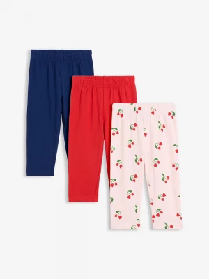 Obrázek produktu Legginsy rybaczki z elastycznej mieszanki bawełny (3 szt.) BonPrix czerwony