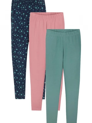 Obrázek produktu Legginsy z elastycznego materiału z bawełną organiczną (3 szt.) BonPrix niebieski