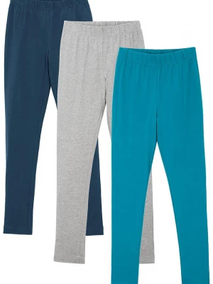 Obrázek produktu Legginsy z elastycznej mieszanki bawełny (3 pary) BonPrix niebieski