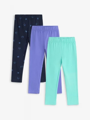 Obrázek produktu Legginsy z elastycznej mieszanki bawełny organicznej (3 pary) BonPrix niebieski
