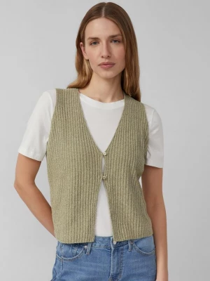 Obrázek produktu Lehká pletená vesta z materiálu bouclé s.Oliver olivová