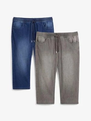 Obrázek produktu Lehké strečové 3/4 džíny bez zapínání, Regular Fit, Straight (2 ks v balení) BonPrix