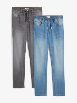 Obrázek produktu Lehké strečové džíny s elastickým pasem, Straight, Regular Fit (2 ks v balení) BonPrix