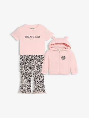 Obrázek produktu Lekka bluza, T-shirt i legginsy z czystej bawełny organicznej (komplet 3-cz.) BonPrix beżowy