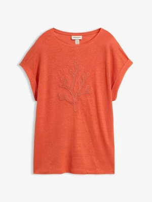 Obrázek produktu Lekki T-shirt z czystego lnu z haftem BonPrix czerwony