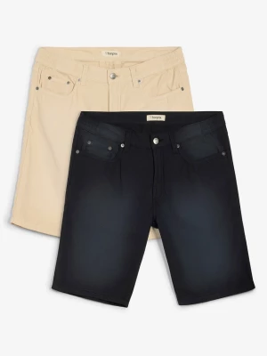 Obrázek produktu Lekkie bermudy z elastyczną wstawką w talii, z kolorowego denimu, regular fit (2 pary) BonPrix