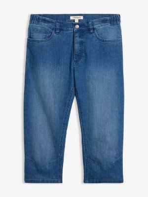 Obrázek produktu Lekkie jeansy 3 / 4 z elastyczną wstawką w talii, slim fit BonPrix niebieski
