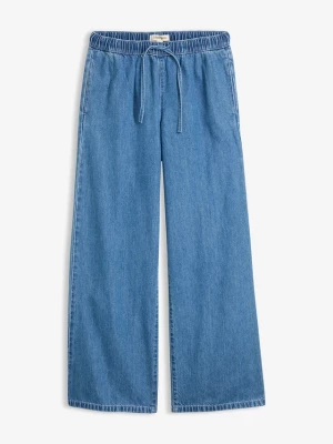 Obrázek produktu Lekkie jeansy wide leg, mid waist BonPrix niebieski