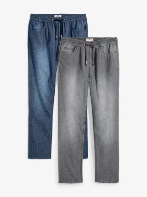 Obrázek produktu Lekkie jeansy z gumką w talii classic fit, tapered (2 pary) BonPrix niebieski