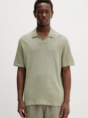 Obrázek produktu Les Deux pánské polo se lnem Emmanuel zelená