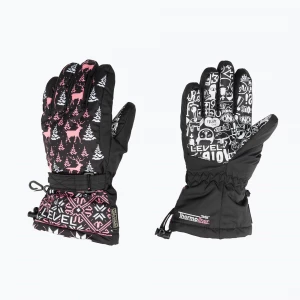 Obrázek produktu Level Junior ninja růžové dětské lyžařské rukavice Černá